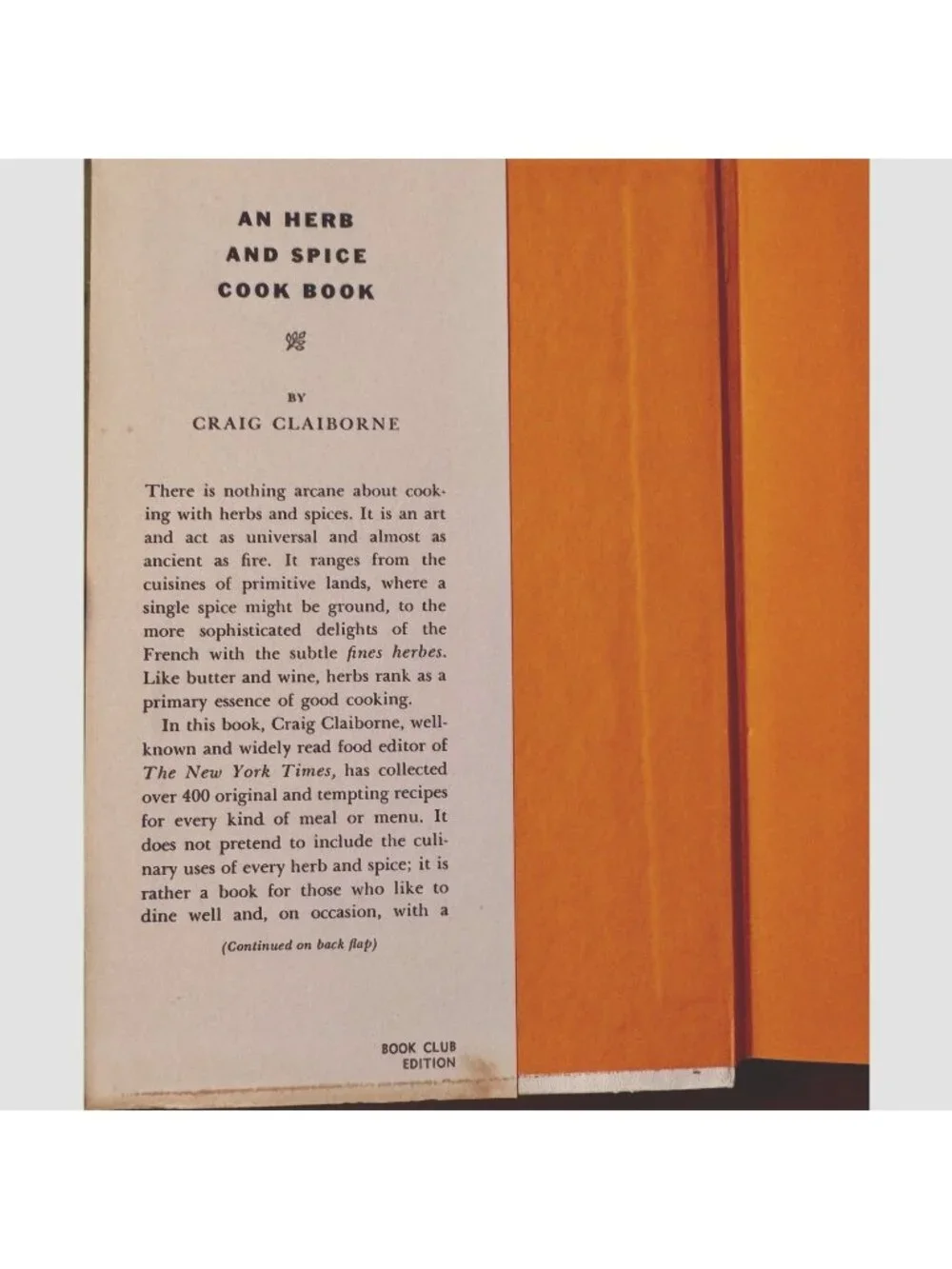 An Herb And Spice Cook Book By Craig Claiborne Hardcover 1963 Edition